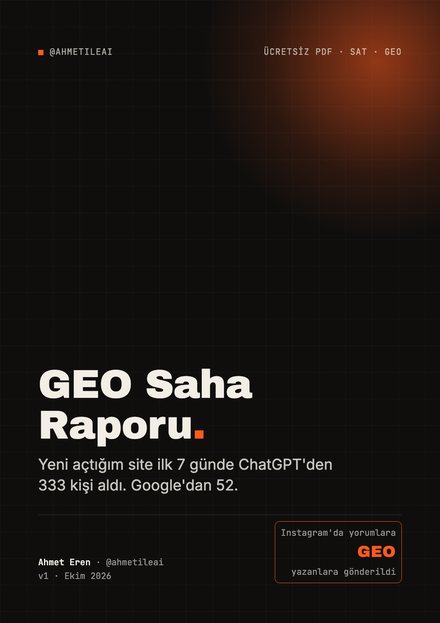 GEO Saha Raporu kapağı